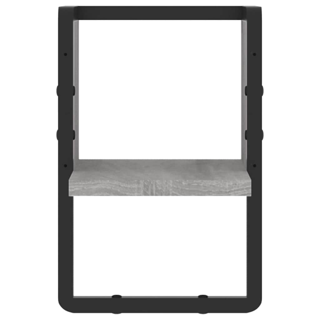 Prateleira de parede com barra 20x25x30 cm cinzento sonoma