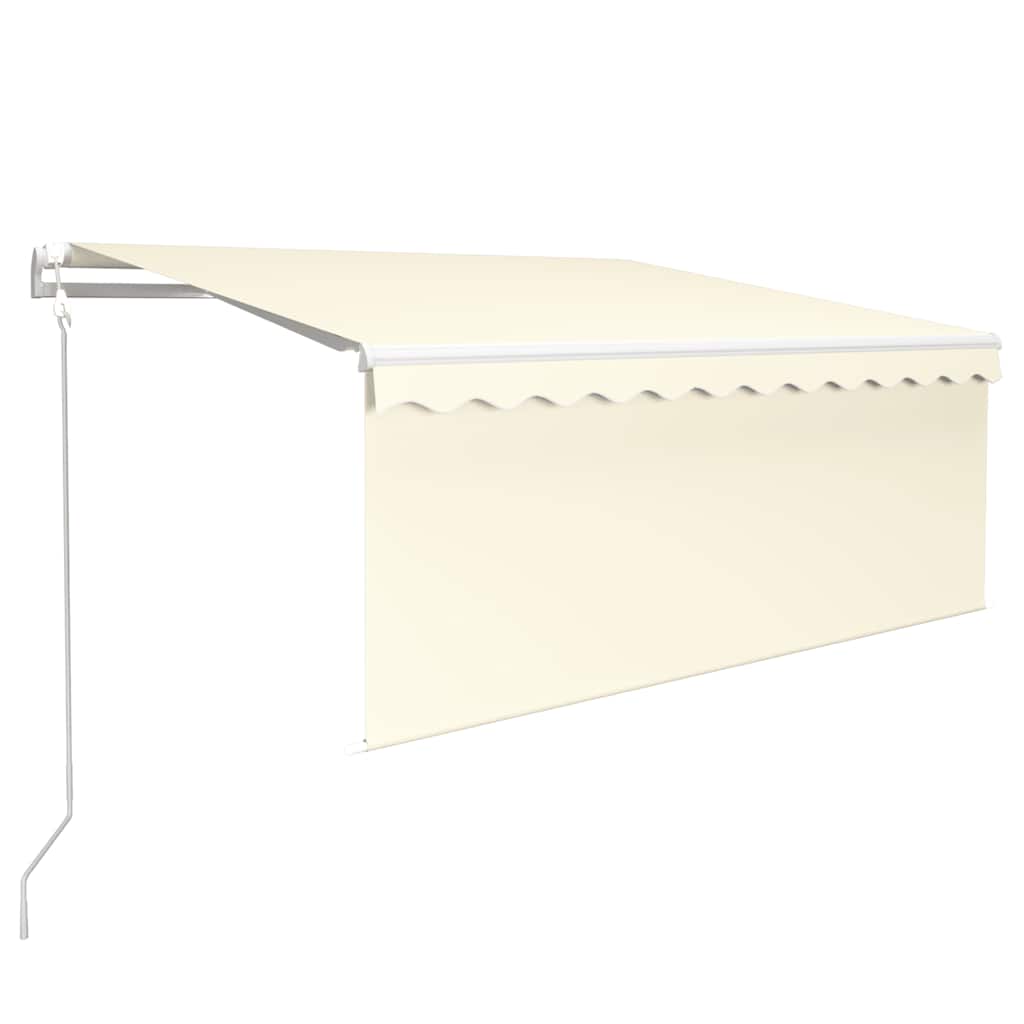 Toldo automático c/ estore/LED/sensor de vento 3x2,5m cor creme