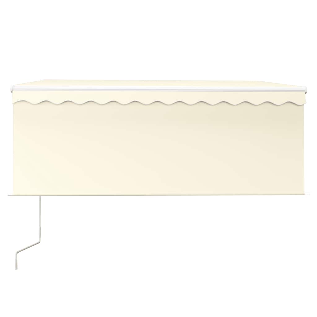 Toldo automático c/ estore/LED/sensor de vento 3x2,5m cor creme