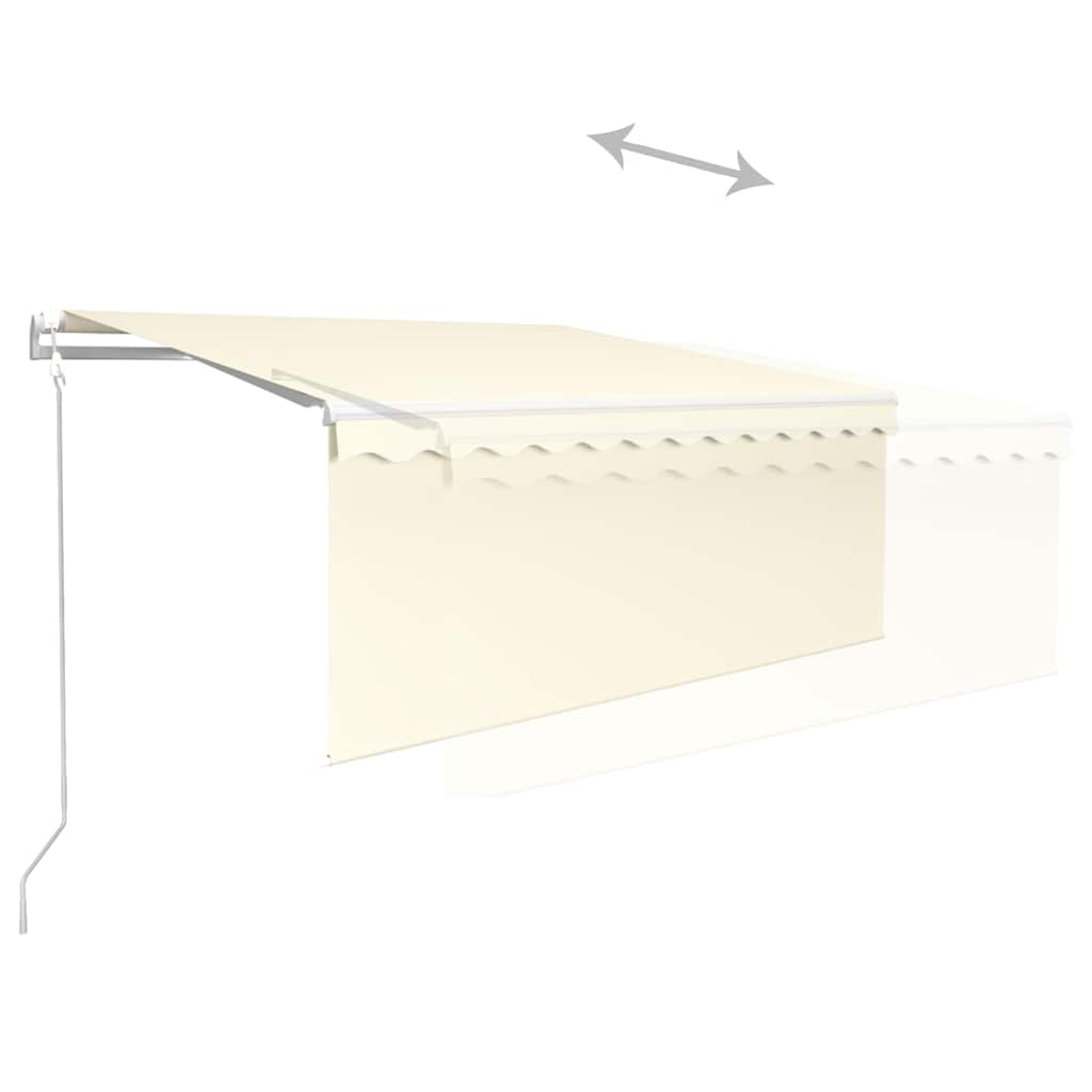 Toldo automático c/ estore/LED/sensor de vento 3x2,5m cor creme