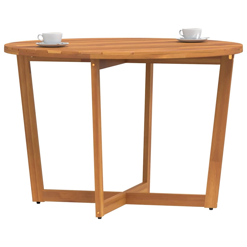 Mesa de jantar redonda para jardim, ø110x75 cm, em madeira maciça de acácia