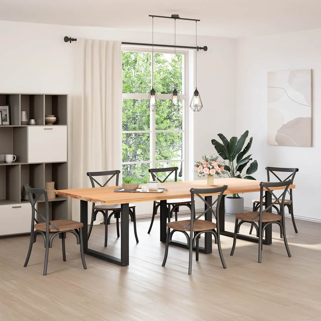 Pés para mesa de jantar em formato de u, 3 peças, preto, 100x(72-73) cm, aço