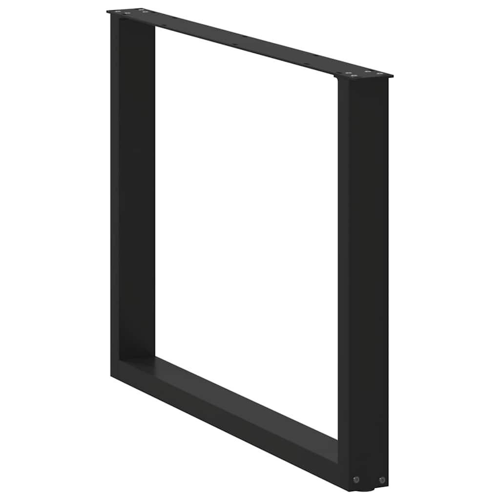 Pés para mesa de jantar em formato de u, 3 peças, preto, 100x(72-73) cm, aço