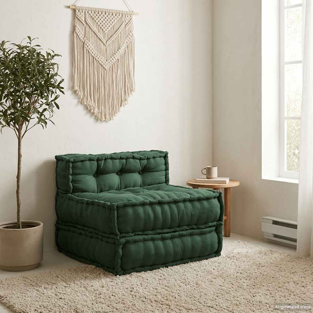 Unidade de sofá modular 70x70x54 cm tecido verde