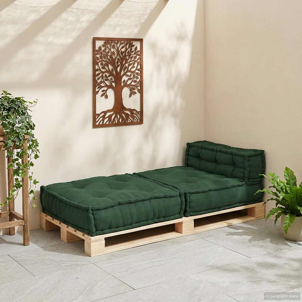 Unidade de sofá modular 70x70x54 cm tecido verde