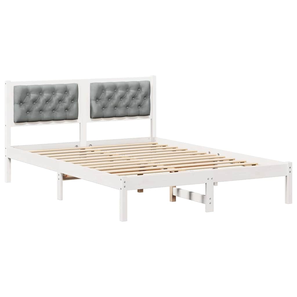 Estrutura da cama com cabeceira cinzento-claro 140 x 200 cm