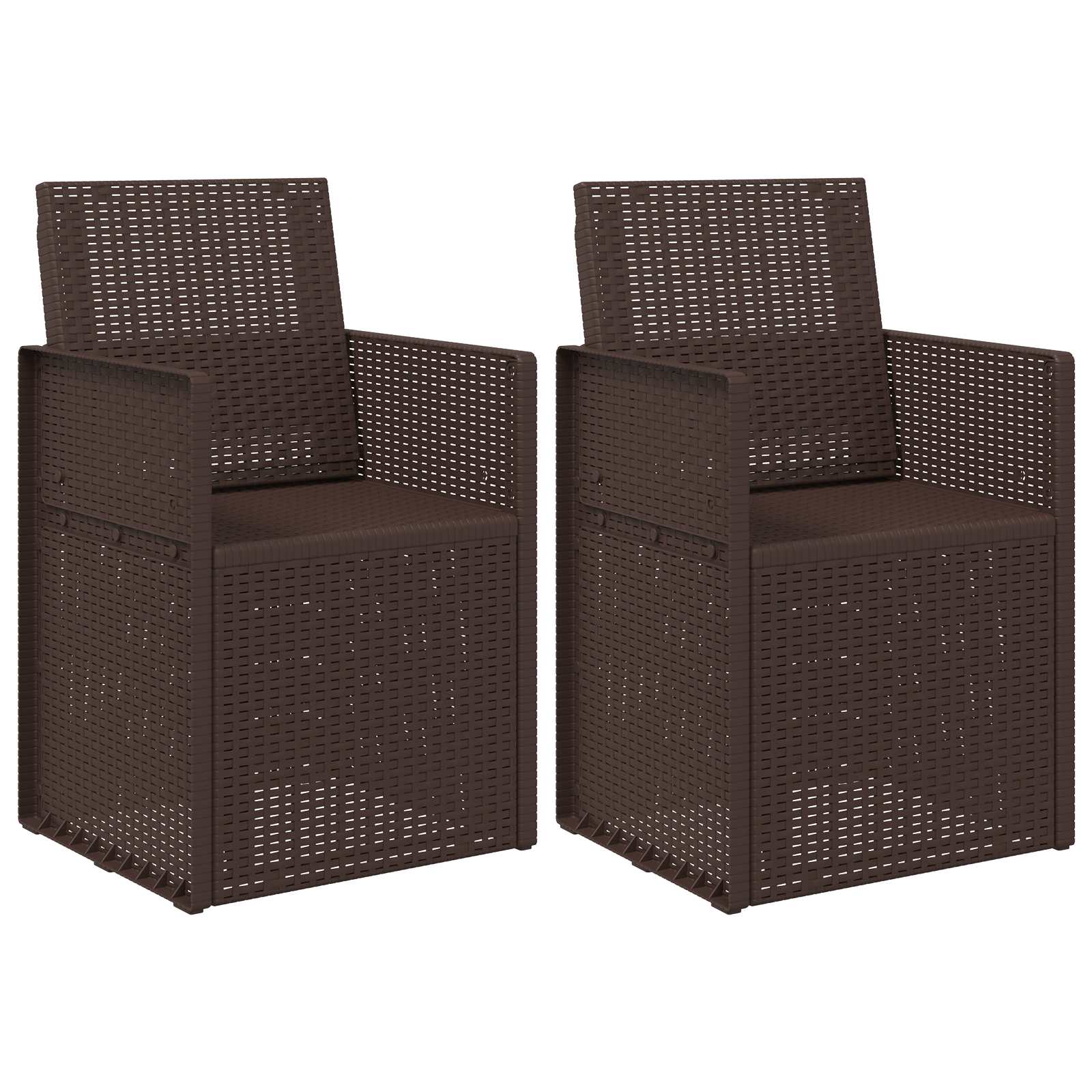 Cadeiras de jantar para jardim 2 unid. castanho PP