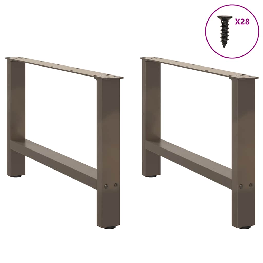 Pés para mesa de centro em aço natural, 2 peças, 70x (42-43) cm, aço