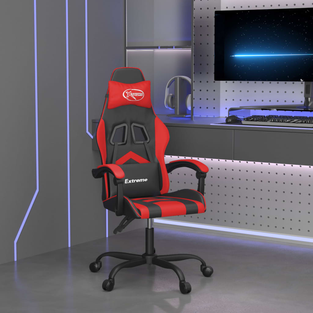 Cadeira de gaming couro artificial preto e vermelho