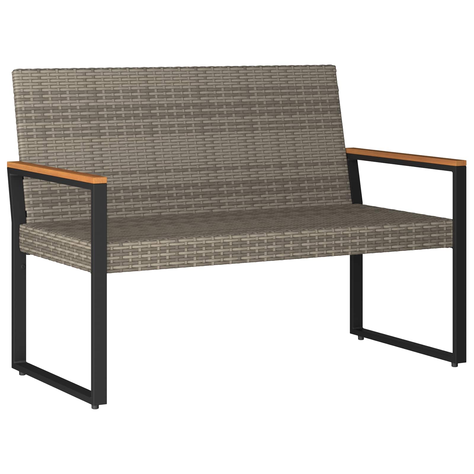 Banco de exterior cinza e azul marinho 107 x 61 x 80 cm vime PE