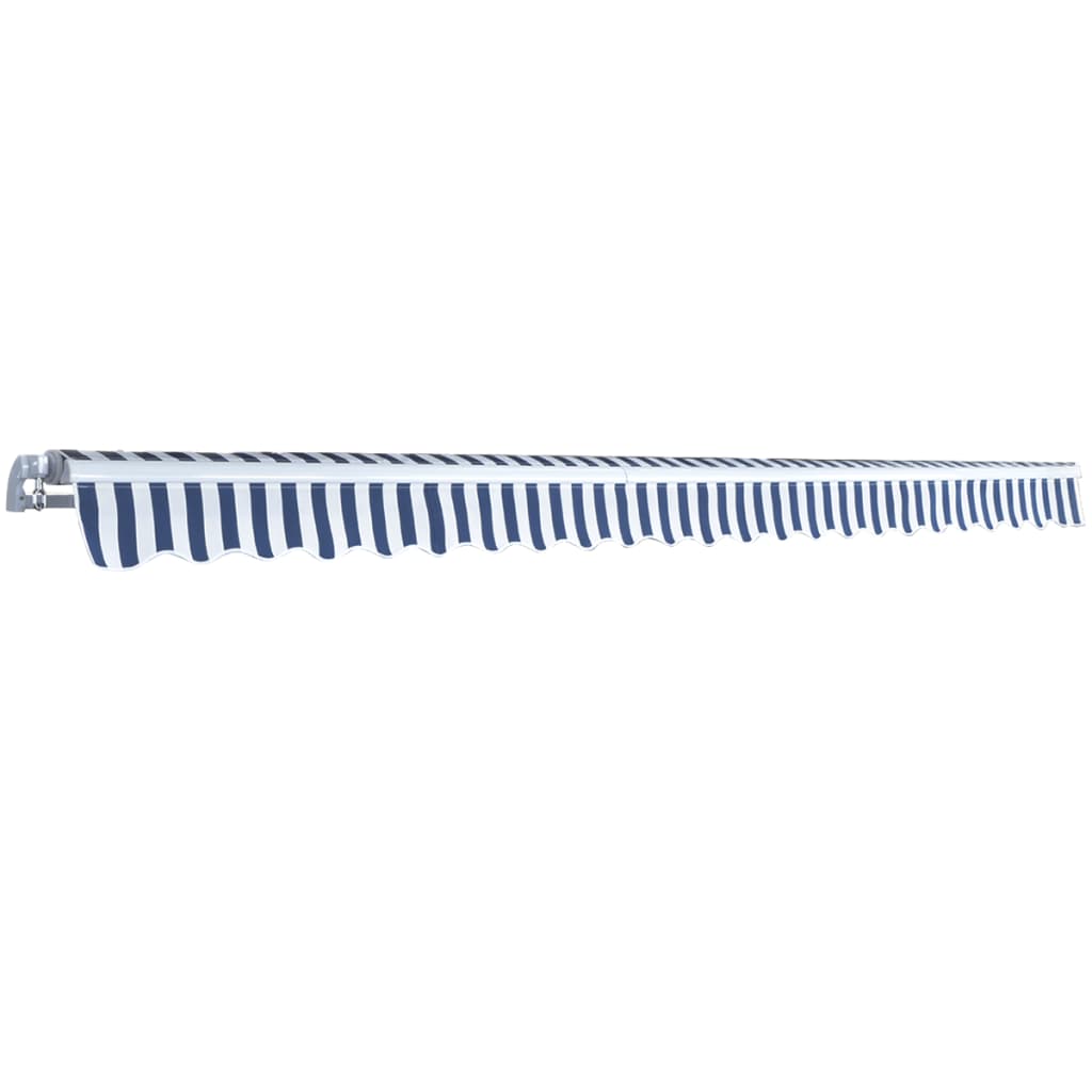 Toldo dobrável manual 500 cm azul e branco