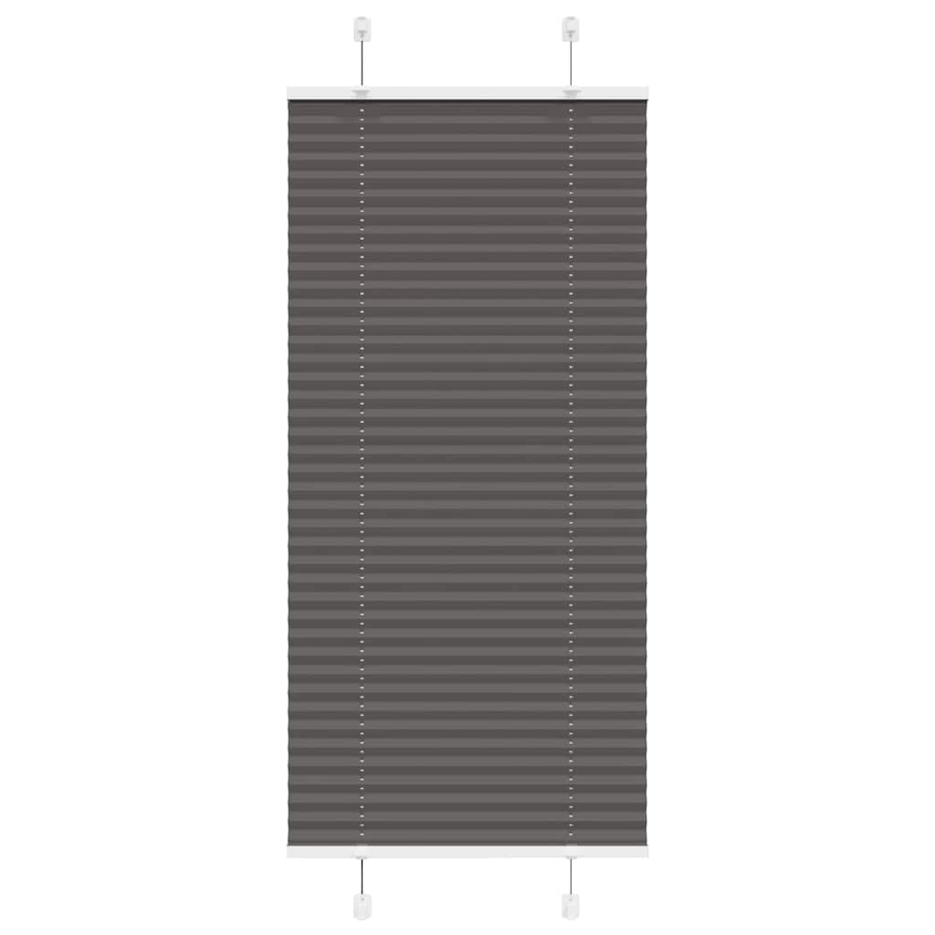 Preto plissada cega 60x100 cm largura tecido 59,4 cm poliéster