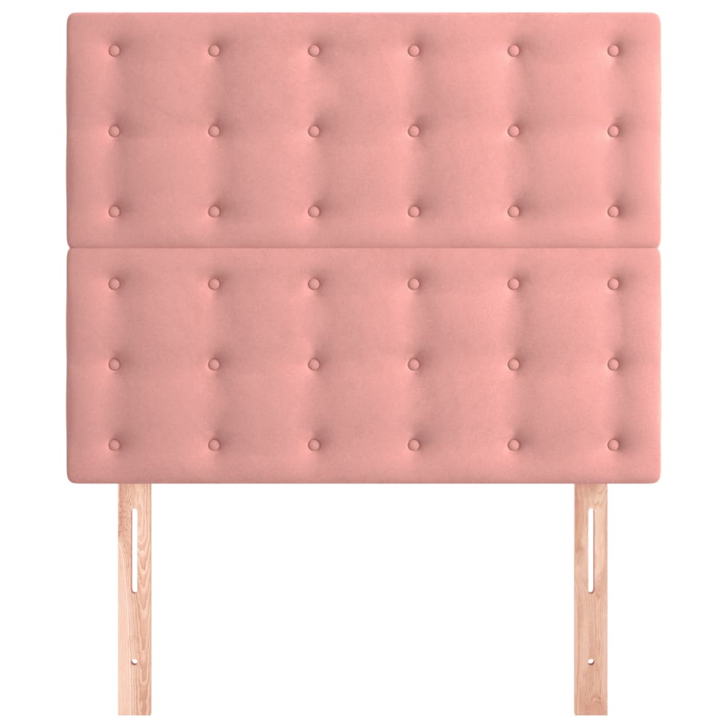 Cabeceira rosa 90x5x118/128 cm veludo