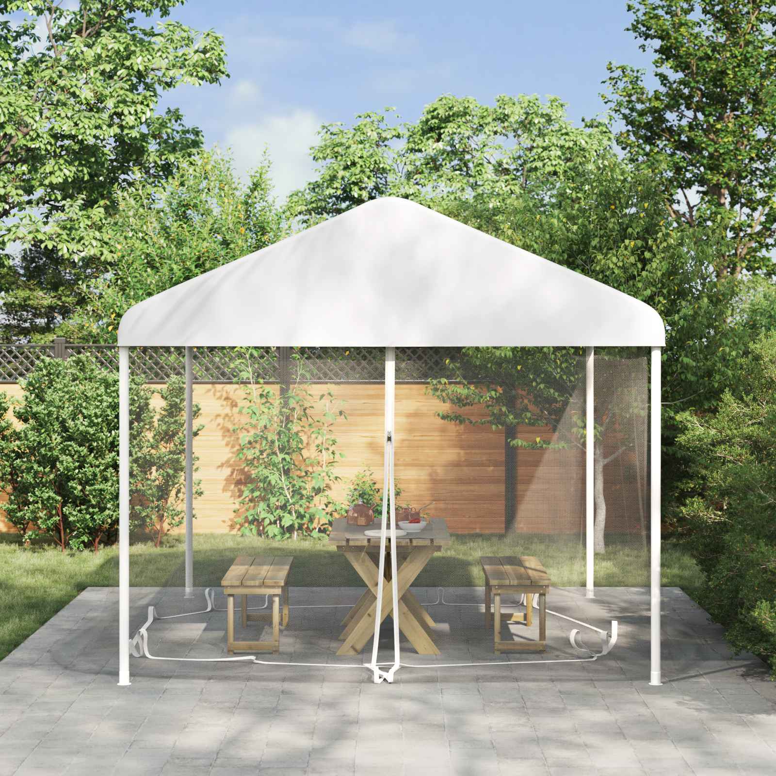 Rede mosquiteira para gazebo 220 mesh branco 3,6 x 3,6 x 2 cm