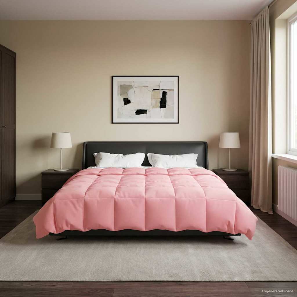 Edredom de verão simples rosa 220 x 260 cm microfibra