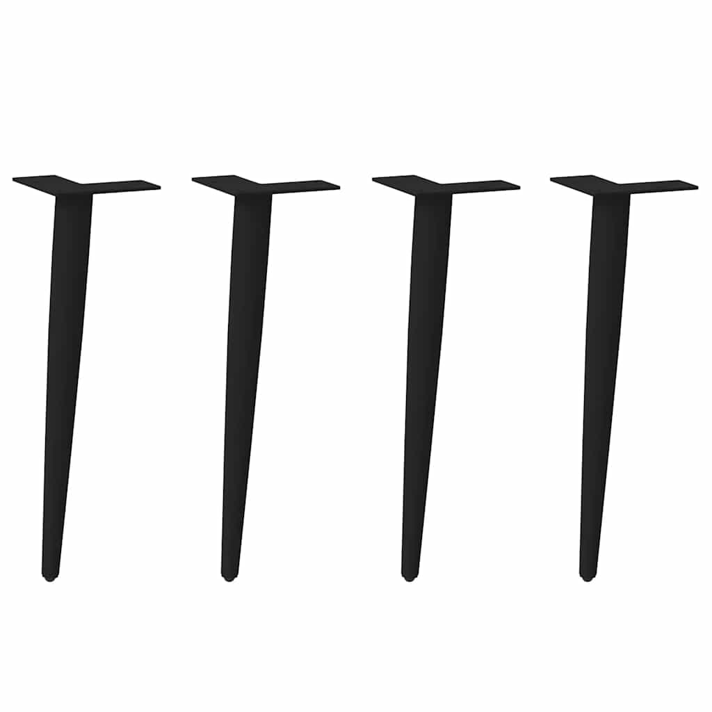 Pés para mesa de centro cônicos 4 peças preto 42-43 cm aço
