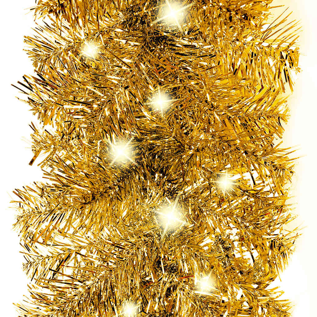 Grinalda de natal com luzes LED 10 m dourado