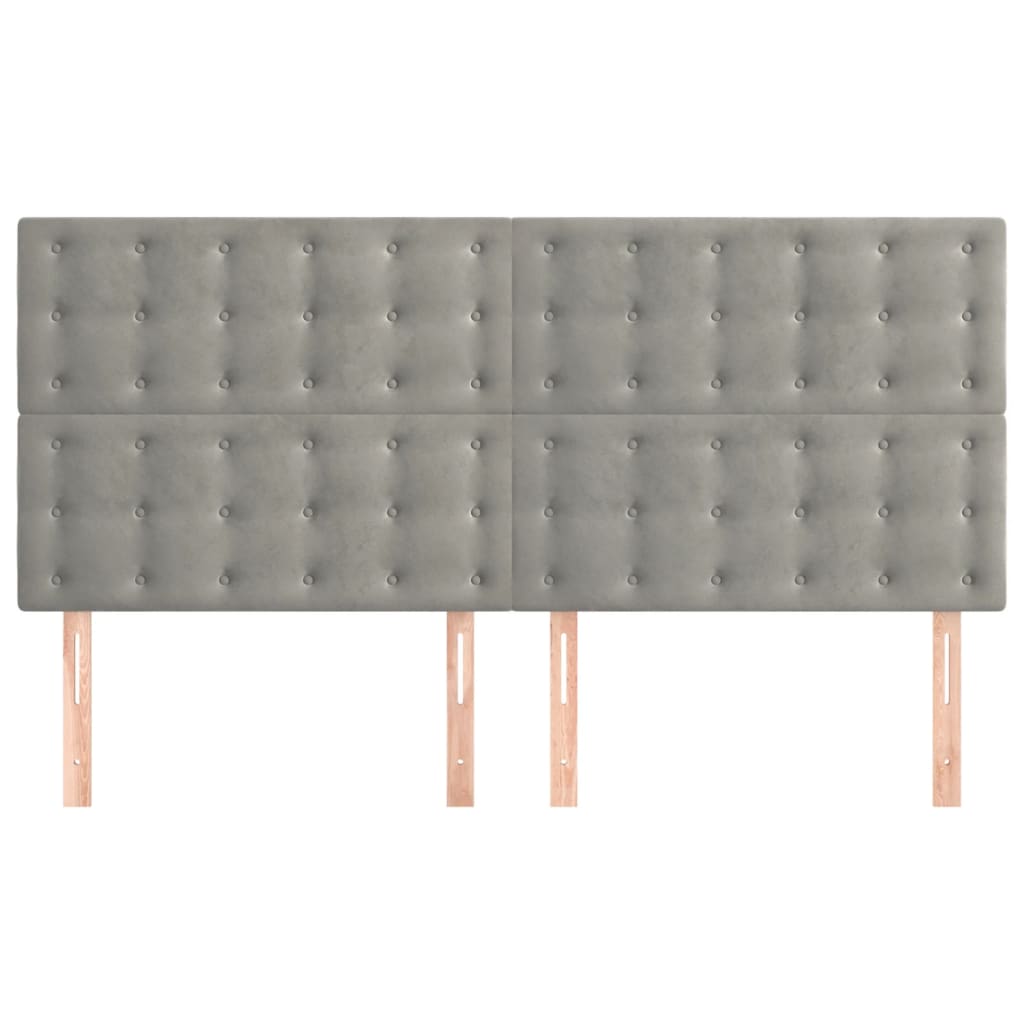Cabeceira cinza claro 160x5x118/128 cm veludo