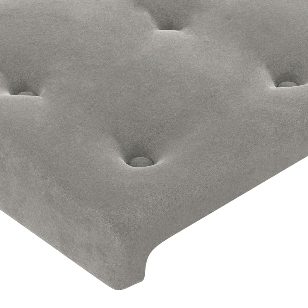 Cabeceira cinza claro 160x5x118/128 cm veludo