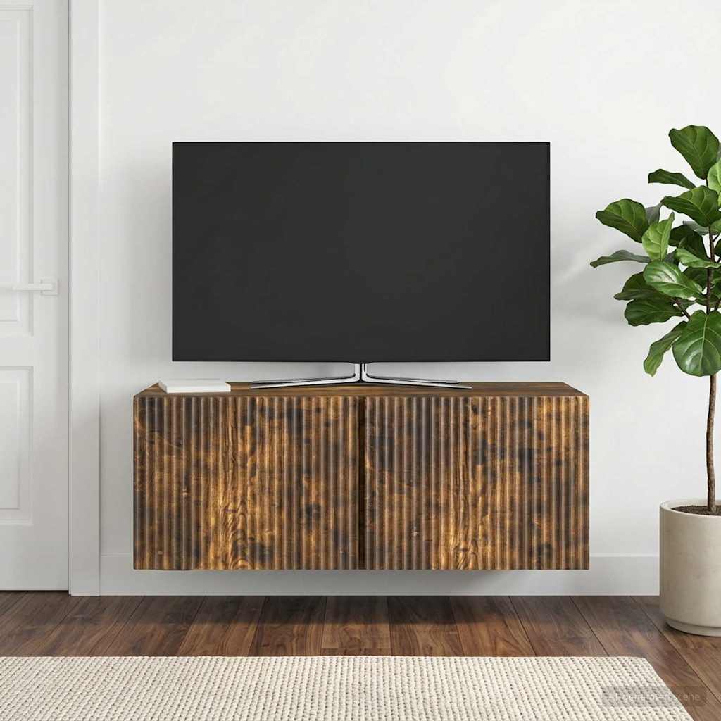 Gabinete de TV de parede carvalho fumado 78,5 x 31 x 30 cm
