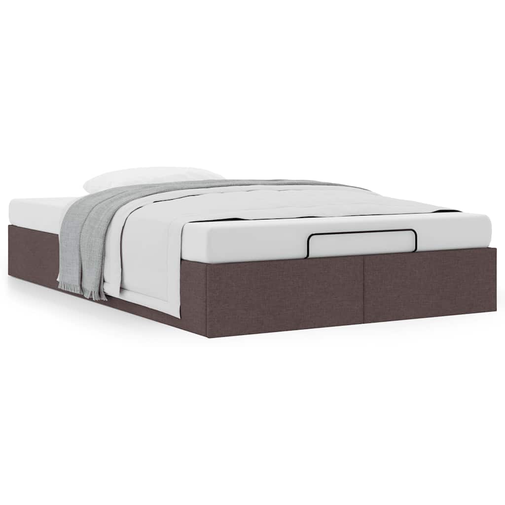 Estrutura de cama otomana sem colchão 120x190cm castanho escuro