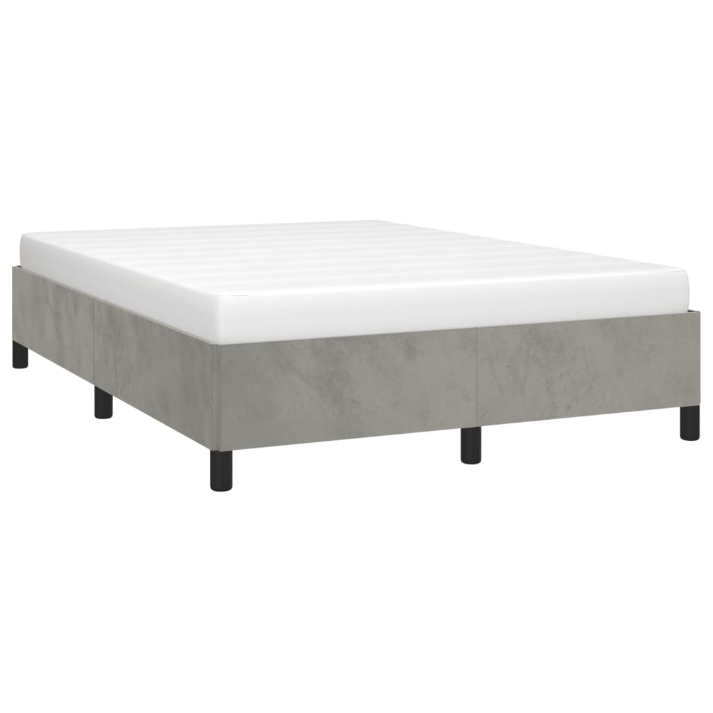 Estrutura de cama sem colchão 140x200 cm veludo cinzento-claro