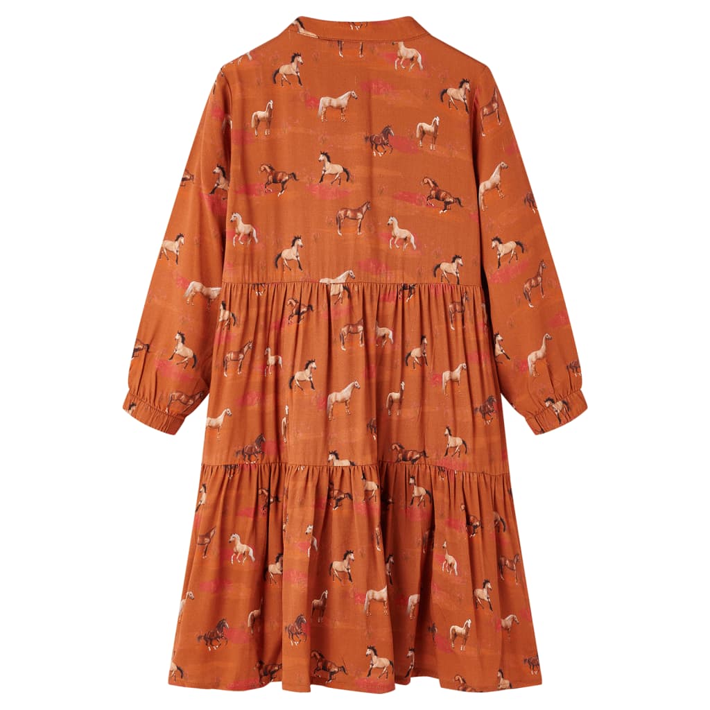 Vestido para criança cor conhaque 140