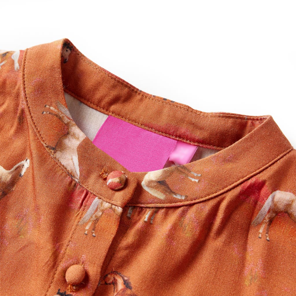 Vestido para criança cor conhaque 140