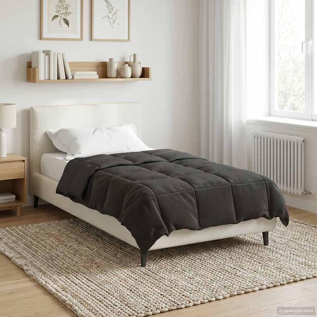 Duvet de ano inteiro antracite 140 x 200 cm microfibra