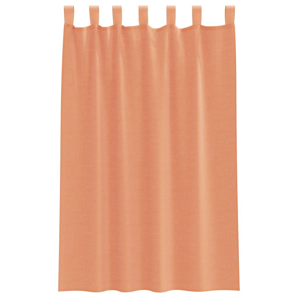 Cortinas de voile com laços 2 pcs terracota 140x175 cm