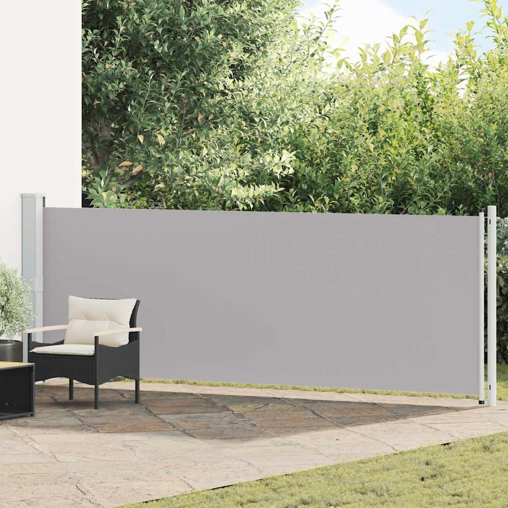Toldo lateral retrátil para pátio 140x600 cm cinzento