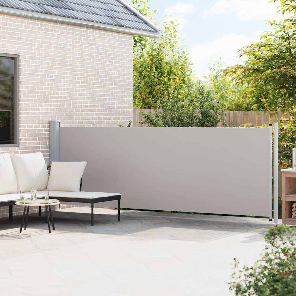 Toldo lateral retrátil para pátio 140x600 cm cinzento