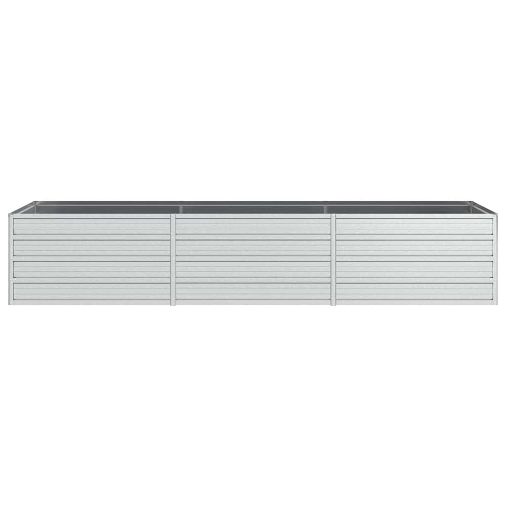 Canteiro elevado de jardim 240x80x45cm aço galvanizado prateado
