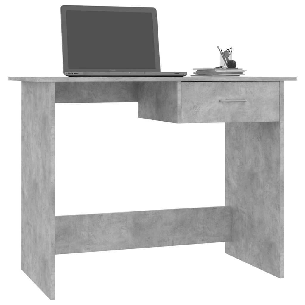 Secretária 100x50x76 cm contraplacado cinzento cimento