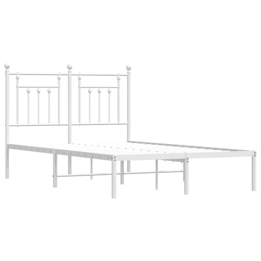 Estrutura de cama com cabeceira 120x190 cm metal branco