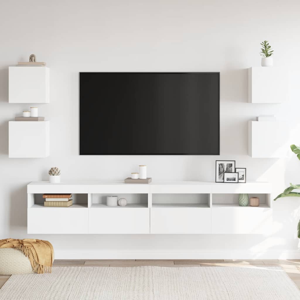 Móvel de TV de parede 4 pcs 30,5x30x30 cm branco