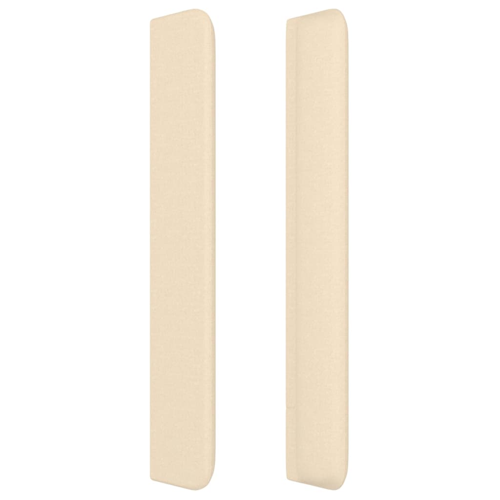 Cabeceira de cama c/ abas tecido 147x16x118/128 cm creme