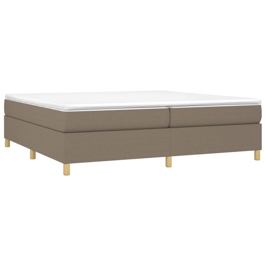Estrutura de cama com molas 200x200 cm tecido cinzento-acastanhado