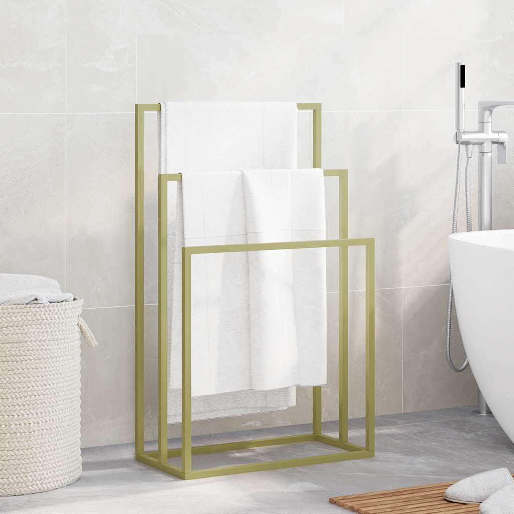 Toalheiro de pé 48x24x79 cm ferro dourado