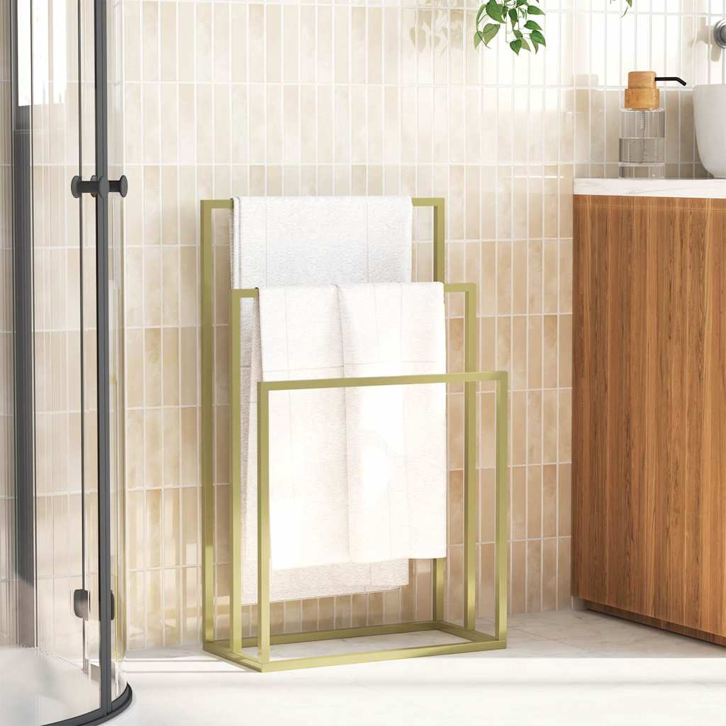 Toalheiro de pé 48x24x79 cm ferro dourado