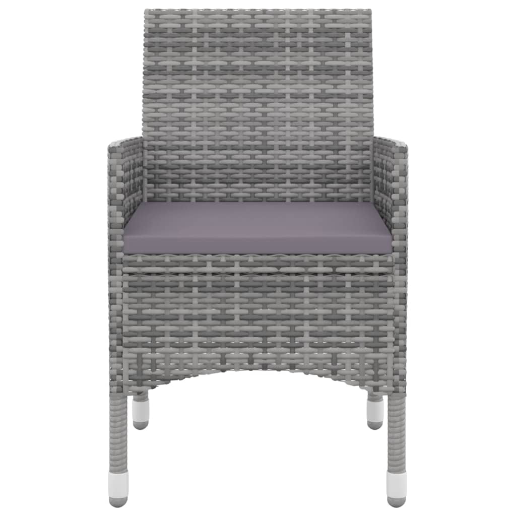 5 Pcs conjunto de jantar p/ jardim c/almofadões vime PE e vidro