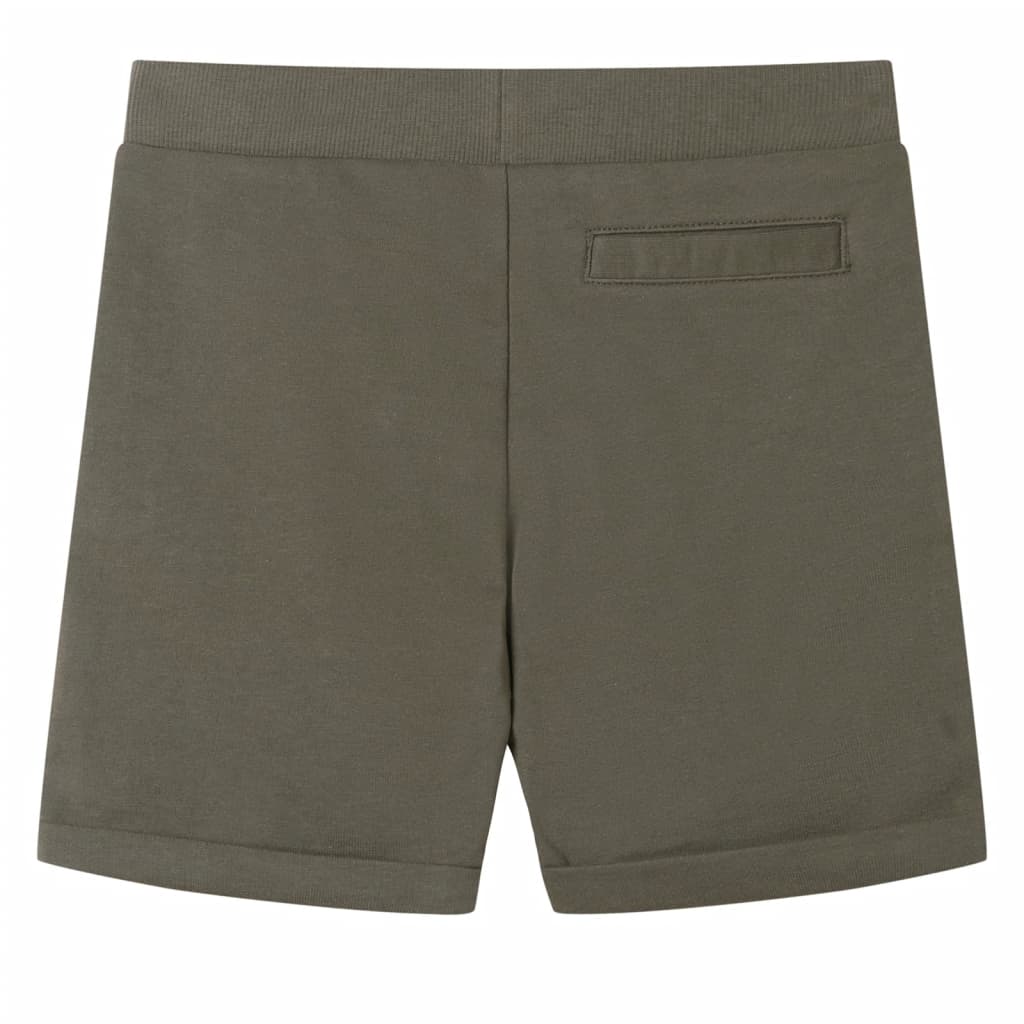 Calções de criança com cordão cor caqui-escuro 116