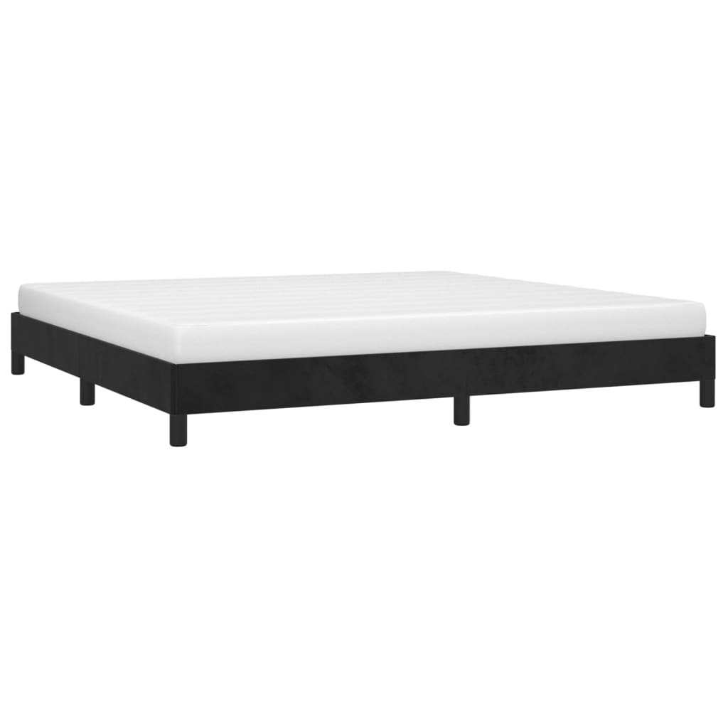 Estrutura de cama sem colchão 200x200 cm veludo preto