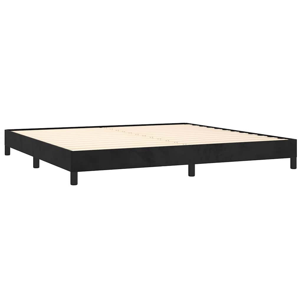 Estrutura de cama sem colchão 200x200 cm veludo preto