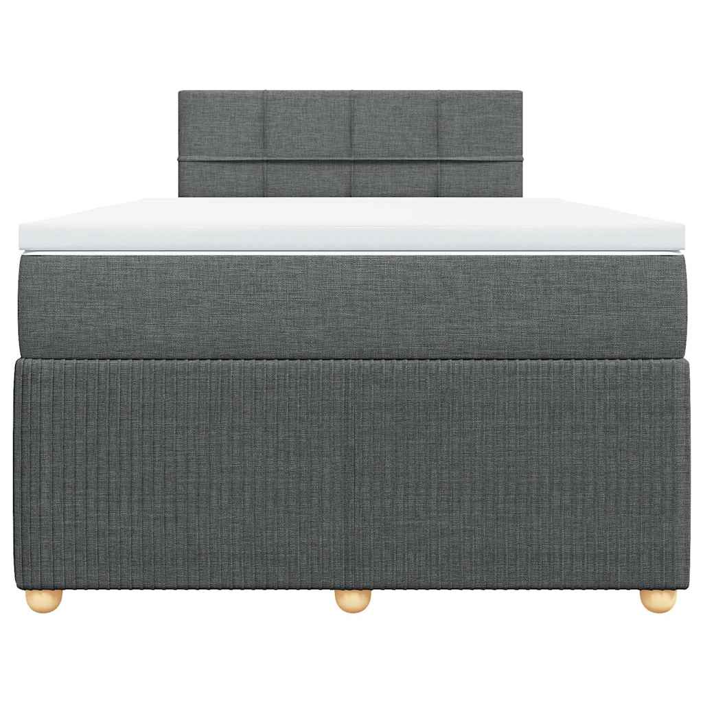 Cama boxspring com colchão 120x190 cm tecido cinzento-escuro