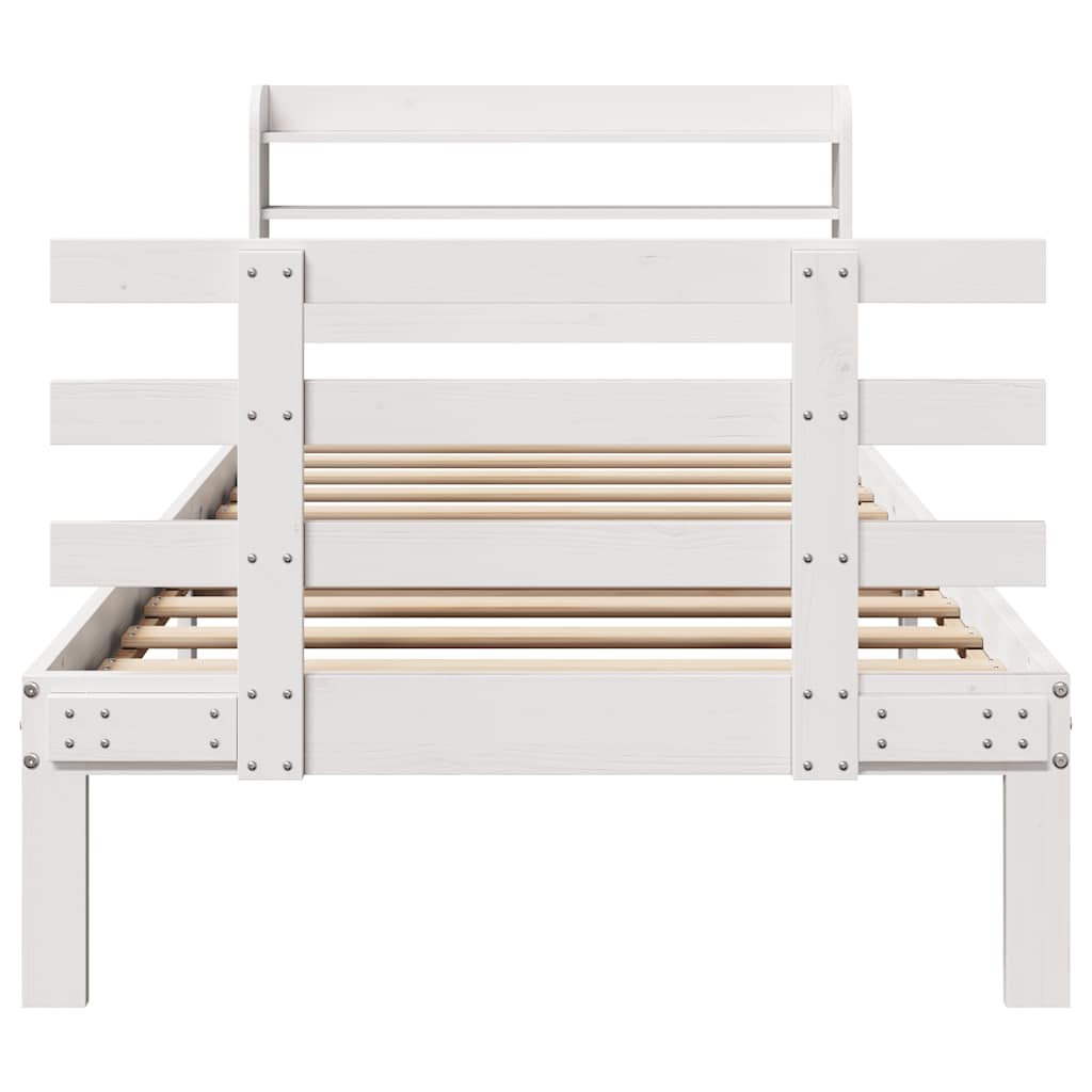 Estrutura cama c/ cabeceira 75x190 cm pinho maciço