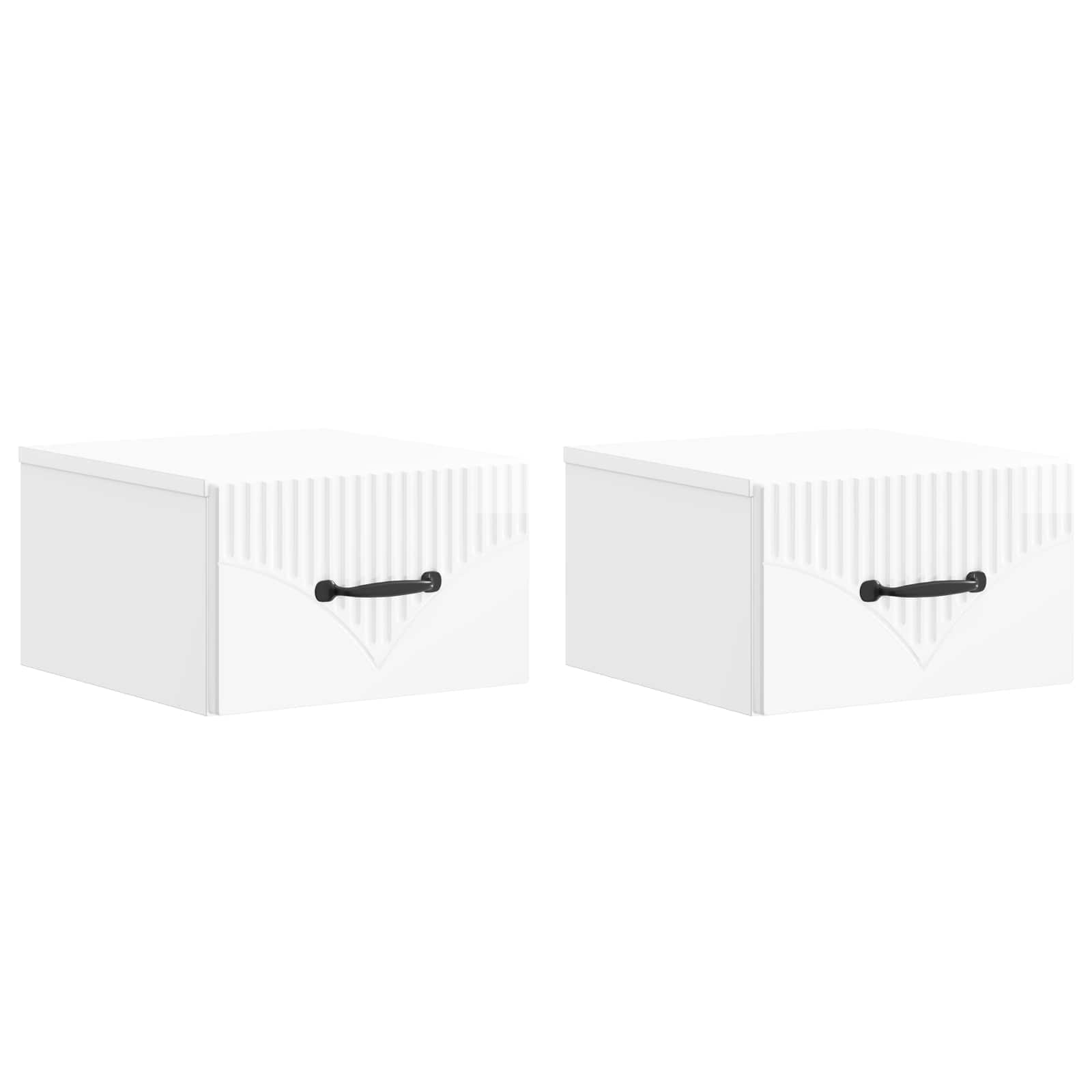 Gabinete de canto montado na parede 2 unid. branco brilhante