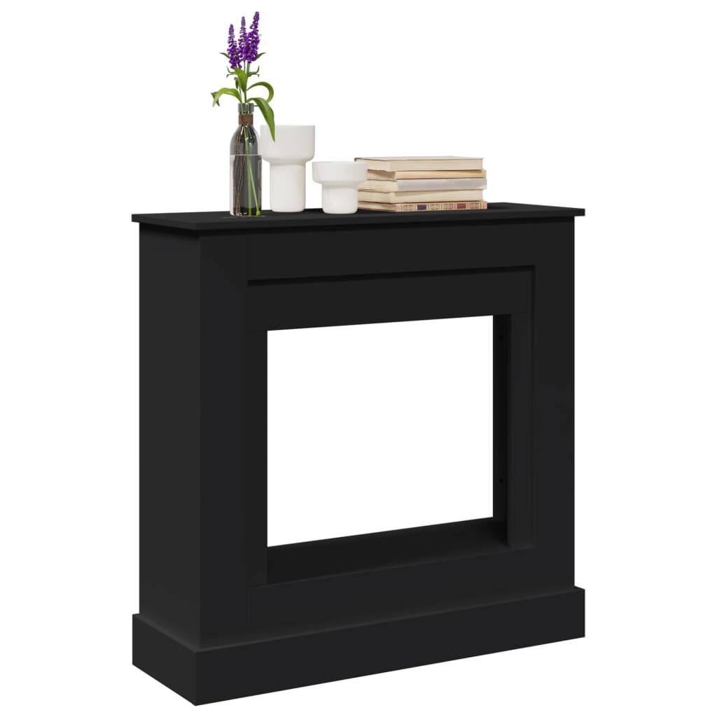 Cornija de lareira 90x30x90 cm derivados de madeira preto