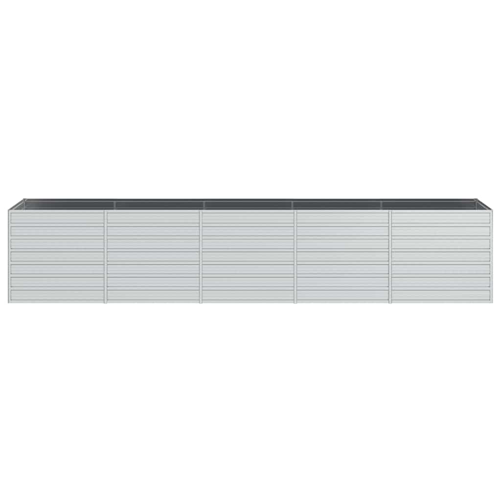 Canteiro elevado de jardim 400x80x77cm aço galvanizado prateado