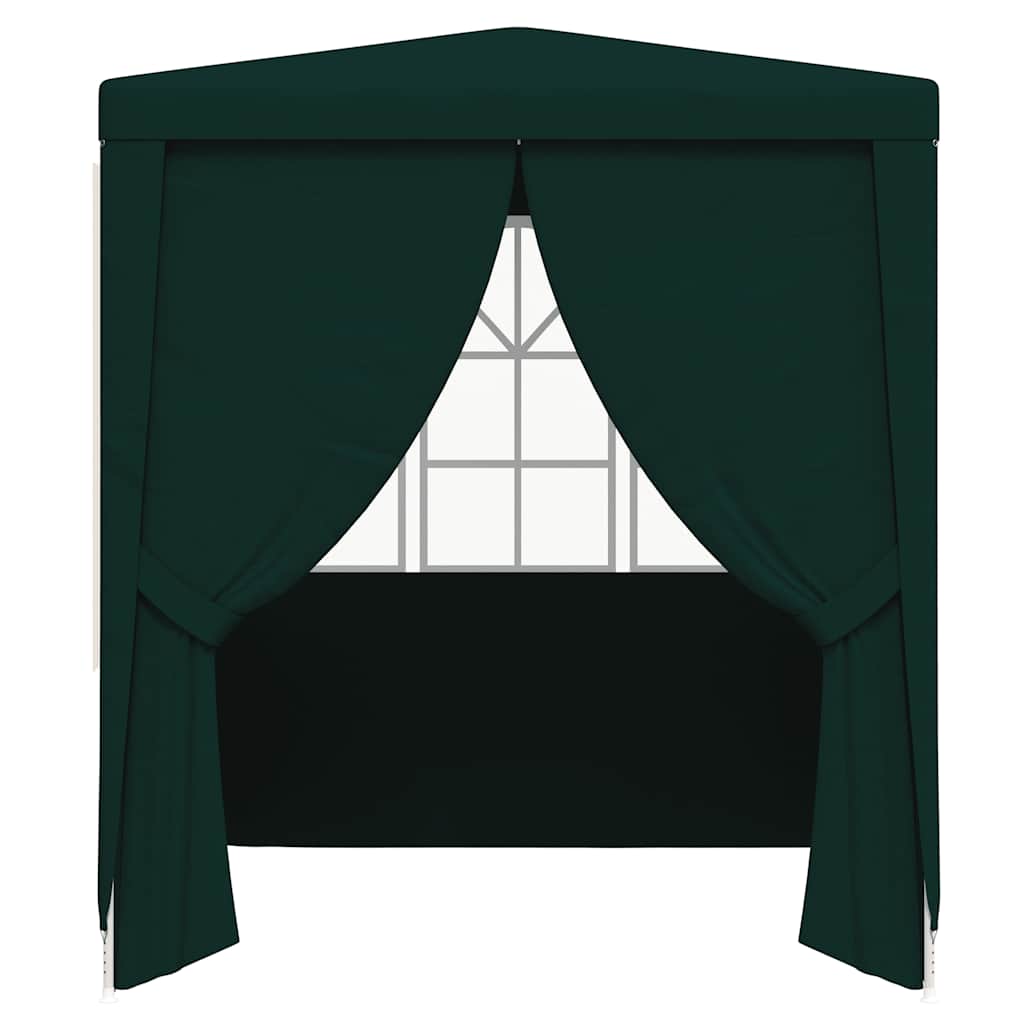 Tenda festas profiss. c/ paredes laterais 2,5x2,5m 90g/m² verde